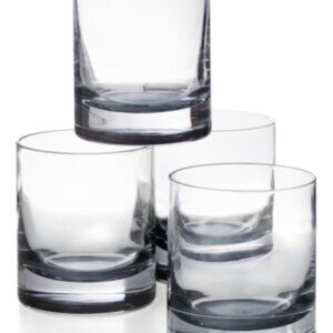 Hotel Collection Double Old Fashioned Glasses with Gray Accent, Set of 4, Create